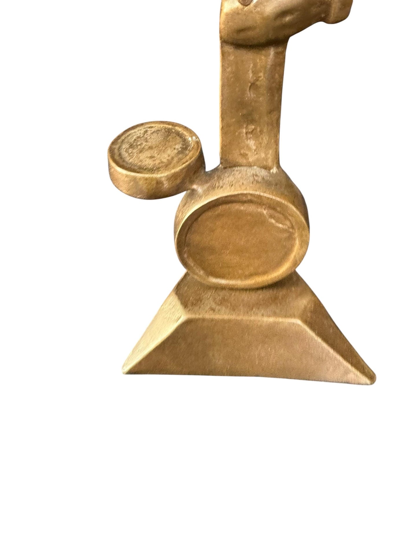 Vintage Surrealist Bronze Drummer Sculpture – Mid-Century Modern, 27 cm