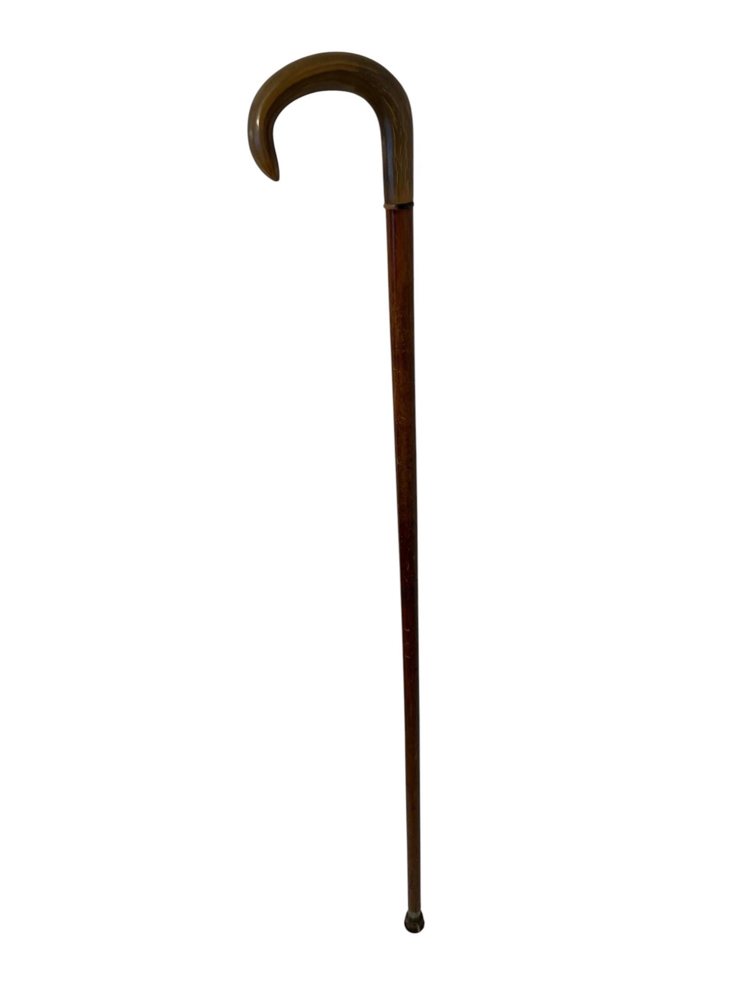antique walking cane stick with cow bone , european collection, gentlemen's flannel stick.