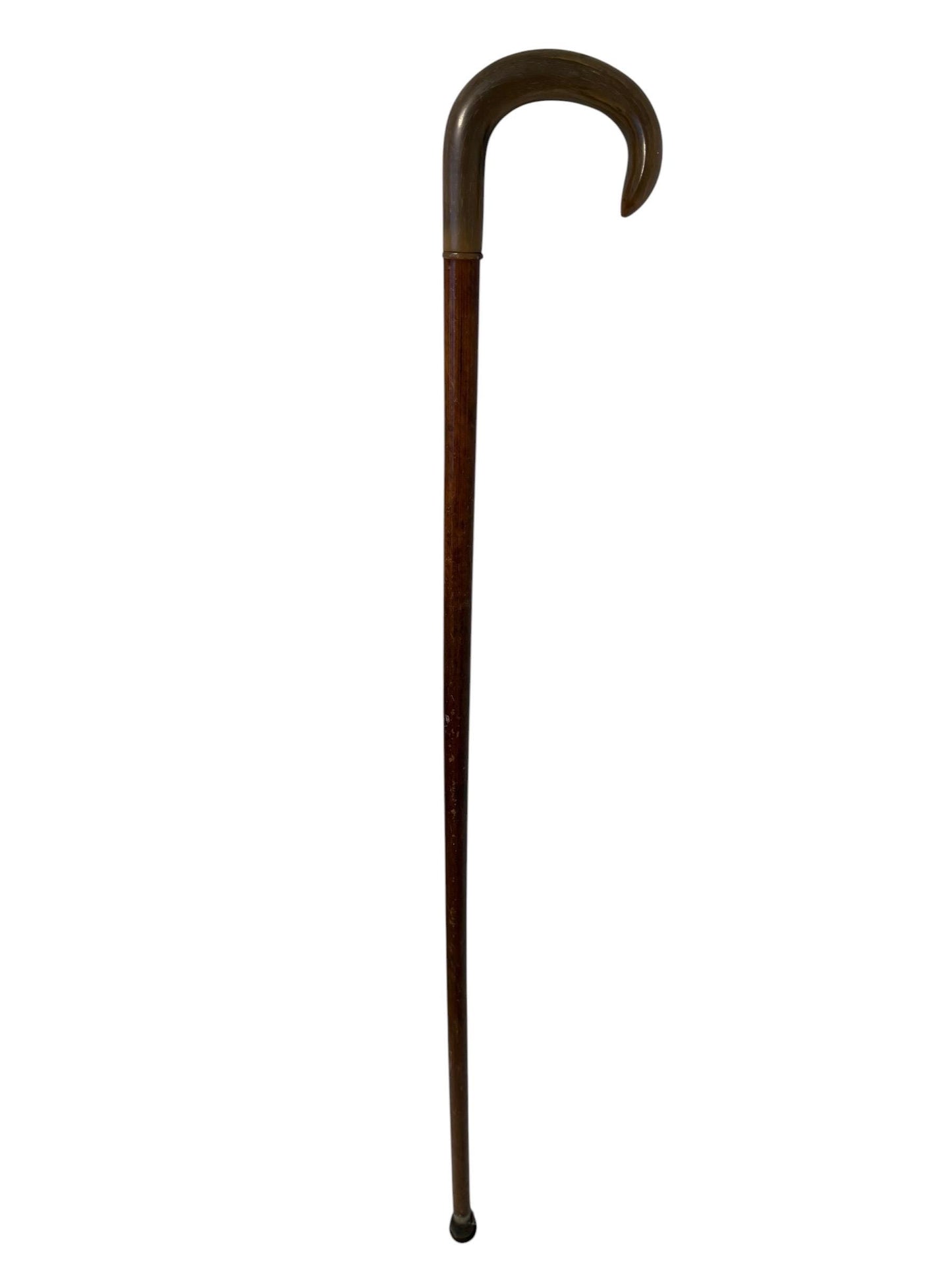 antique walking cane stick with cow bone , european collection, gentlemen's flannel stick.