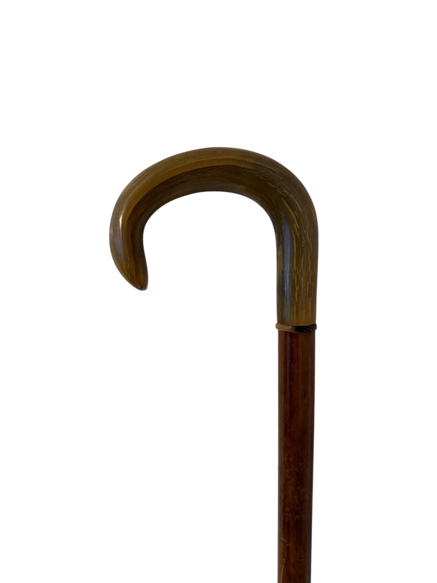antique walking cane stick with cow bone , european collection, gentlemen's flannel stick.