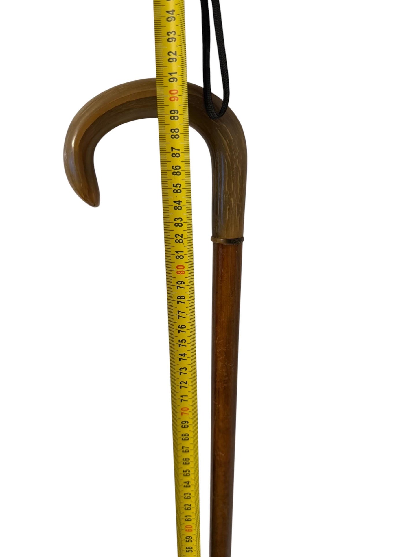antique walking cane stick with cow bone , european collection, gentlemen's flannel stick.