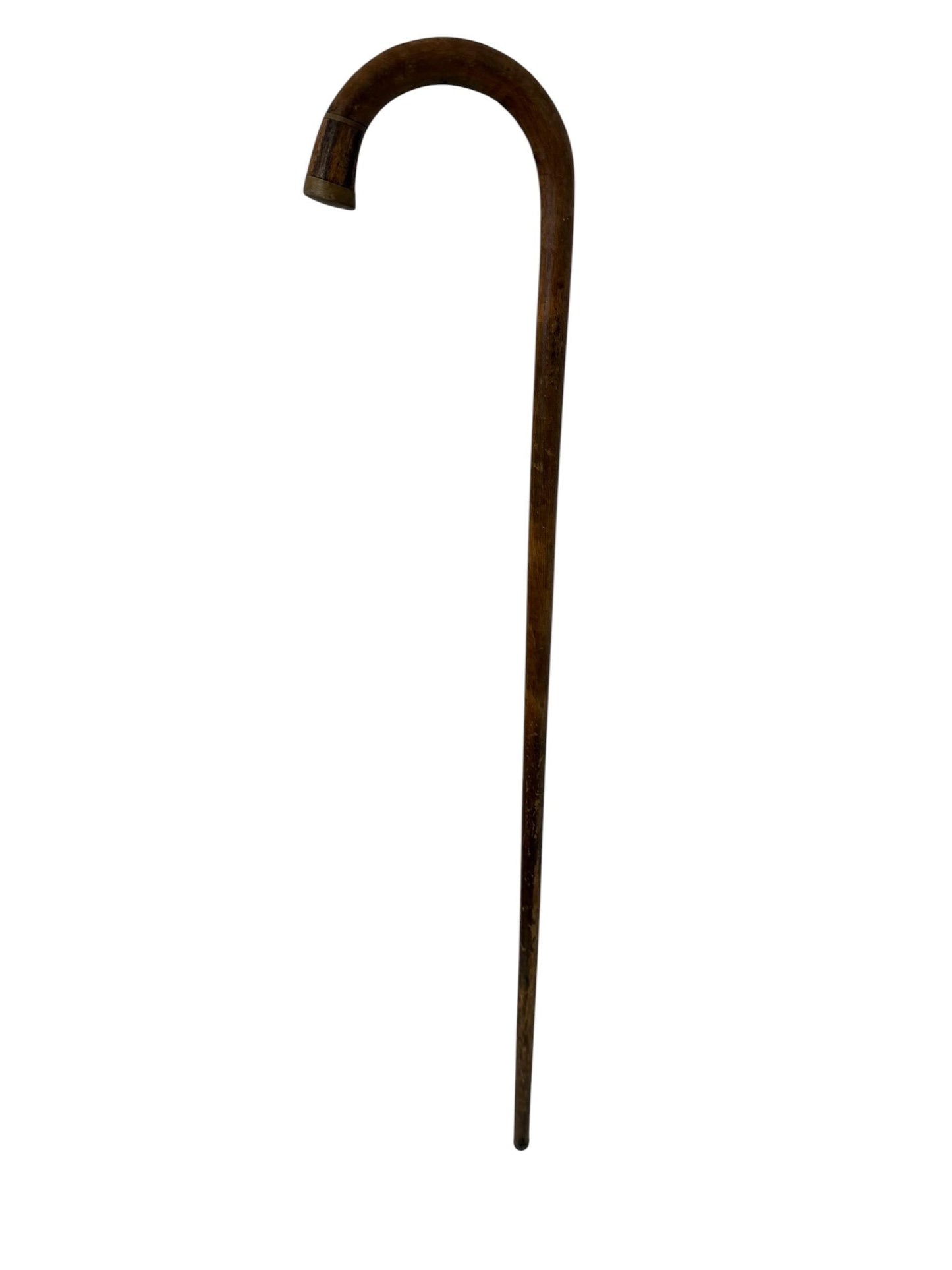 antique walking cane stick with cow bone , european collection, gentlemen's flannel stick.