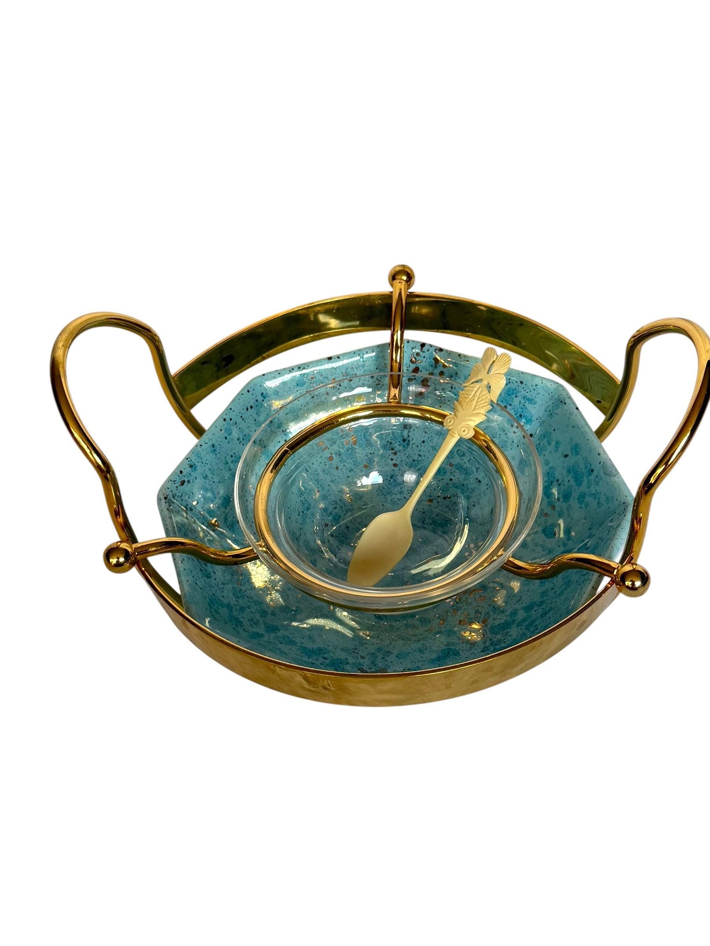 Caviar DIORgold plated and ceramic Serving Set with Bone Spoon,  kaviaar