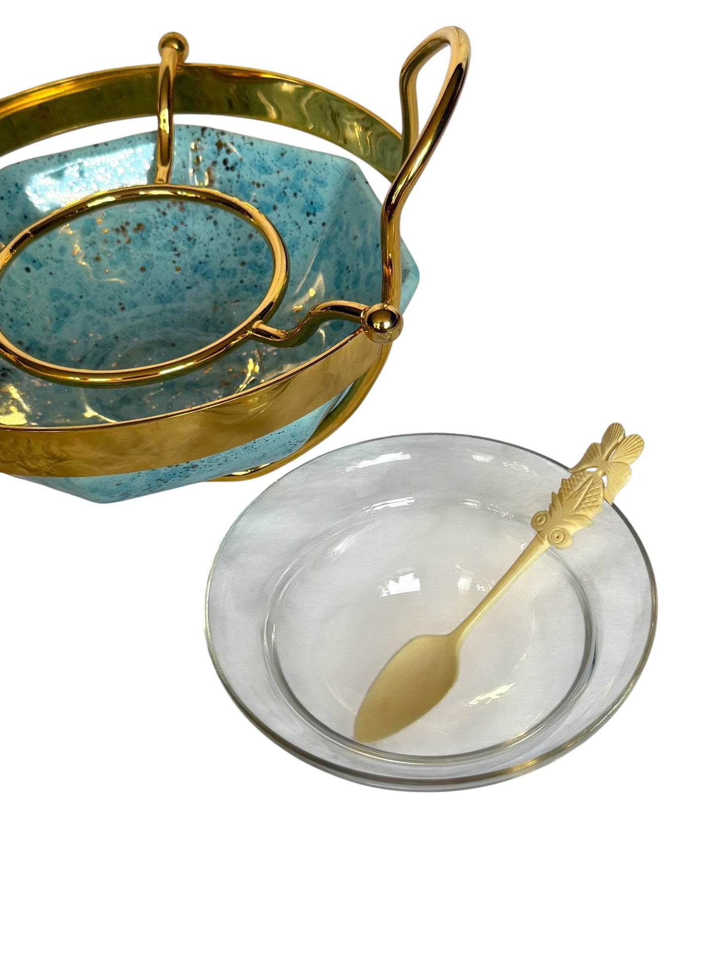Caviar DIORgold plated and ceramic Serving Set with Bone Spoon,  kaviaar