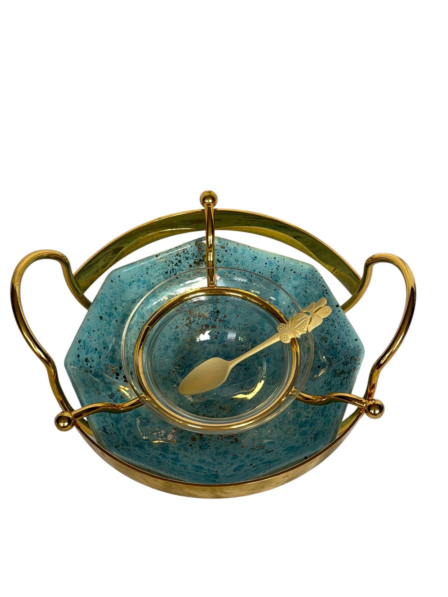 Caviar DIORgold plated and ceramic Serving Set with Bone Spoon,  kaviaar