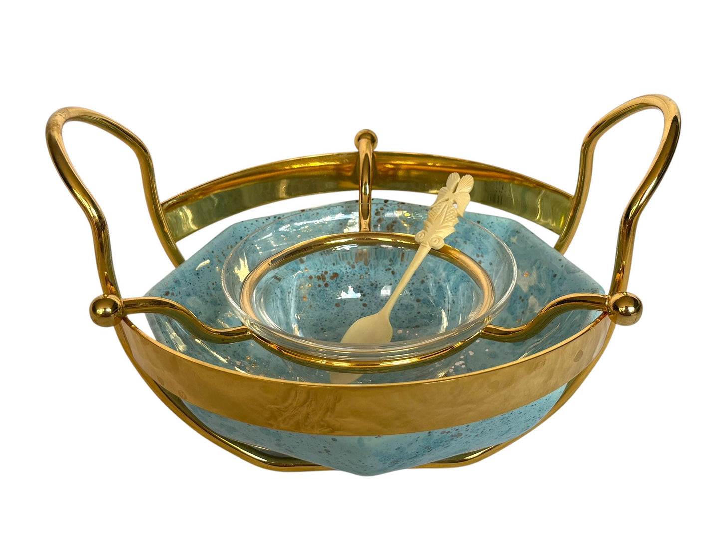 Caviar DIORgold plated and ceramic Serving Set with Bone Spoon,  kaviaar