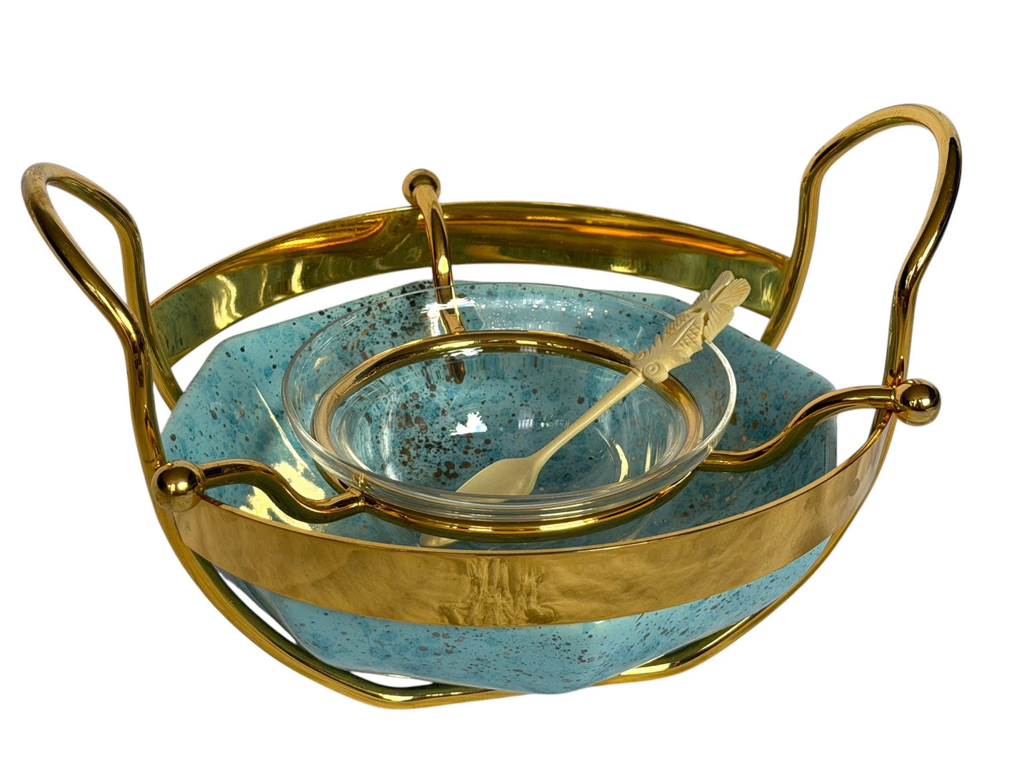 Caviar DIORgold plated and ceramic Serving Set with Bone Spoon,  kaviaar