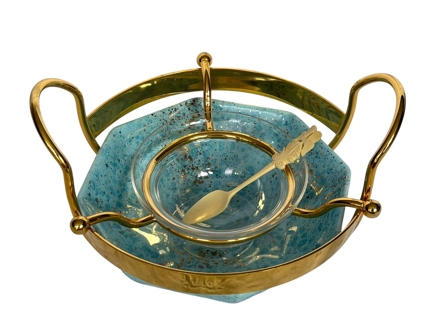 Caviar DIORgold plated and ceramic Serving Set with Bone Spoon,  kaviaar