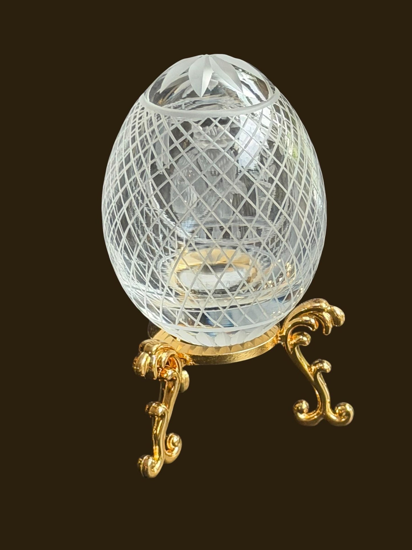 Faberge Cat Crystal Egg, etched engraved Limited Edition, signed, numbered Fabergé - perfect Collector object