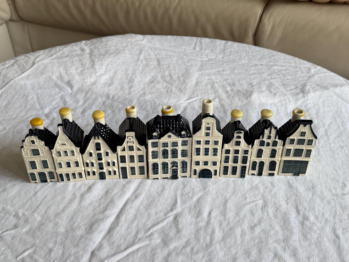 KLM Amsterdam Canal Houses, Hand Painted Porcelain Collectible Dutch grachtenpandjes street per 8 choose your number