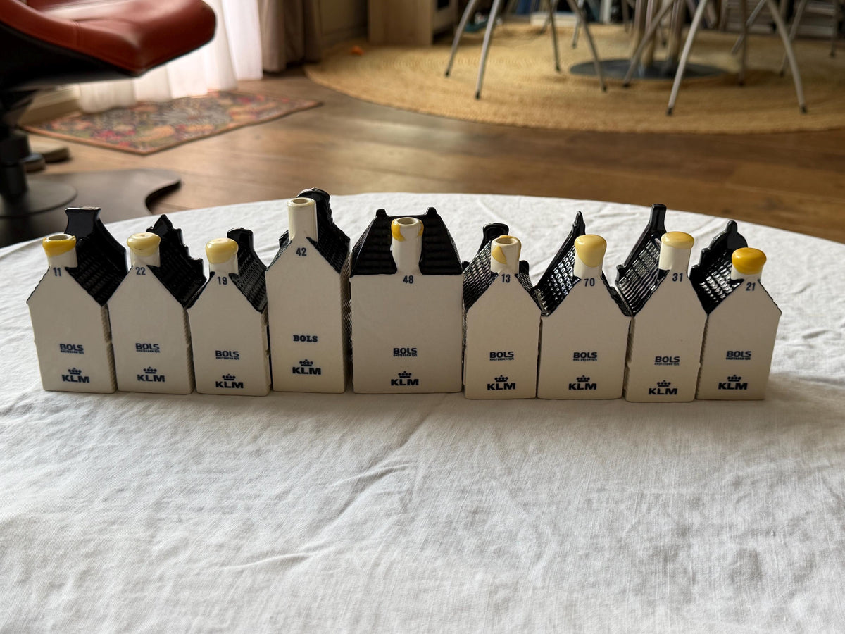 KLM Amsterdam Canal Houses, Hand Painted Porcelain Collectible Dutch grachtenpandjes street per 8 choose your number
