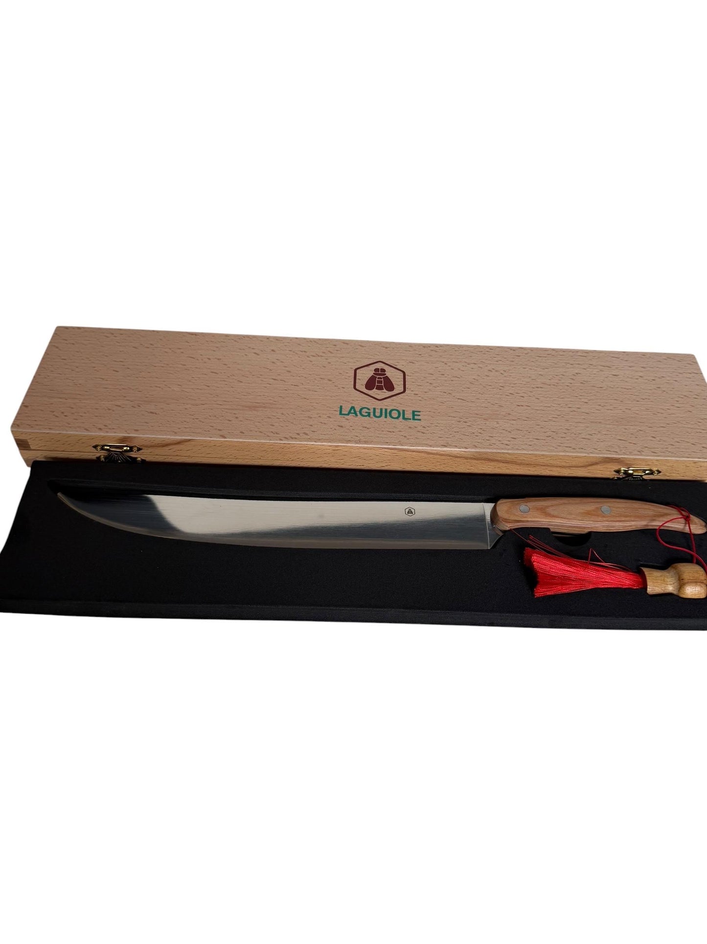 Vintage Laguiole Champagne Sabre with Wooden Box, Signed, Retired, sabrage sabreren bottle opener party luxury