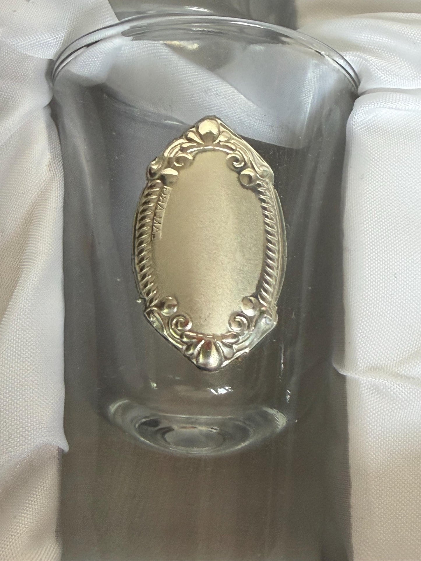 925 silver liquer  glasses, liquer crystal , vintage italy, with silver shield can be engraved, personalised limoncello ouzo raki