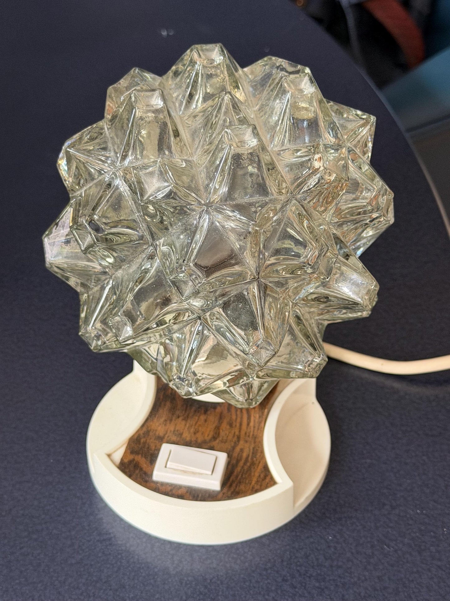 Vintage space age Glass tableLamp sixties midcentury - ausema lights bedside