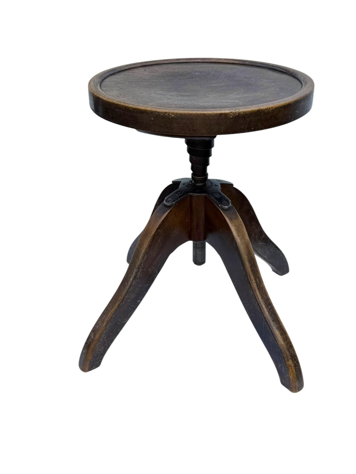 Adjustable Art Deco Atelier Stool by Stoelcker, Germany, 1930s designer  gallery kruk bombenstabil pufferdreh art deco trapeze chair