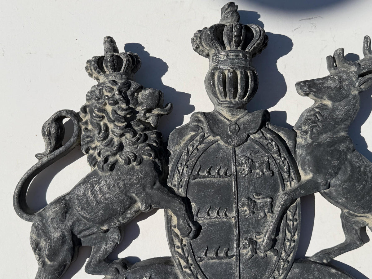 Cast Iron Royal Coat of Arms, Architectural Detail,  Württemberg Coat of Arms Cast Metal Wall Plaque, Germany - grohmann kunstguss gallery