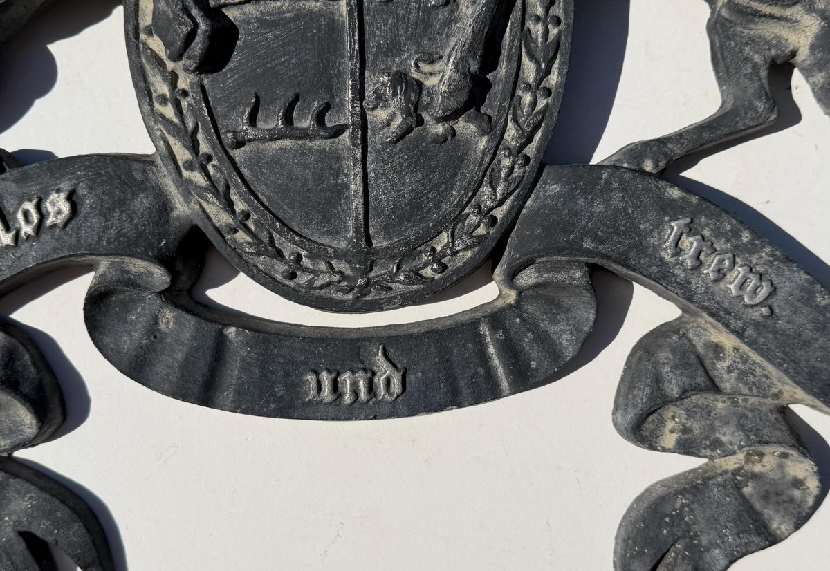 Cast Iron Royal Coat of Arms, Architectural Detail,  Württemberg Coat of Arms Cast Metal Wall Plaque, Germany - grohmann kunstguss gallery