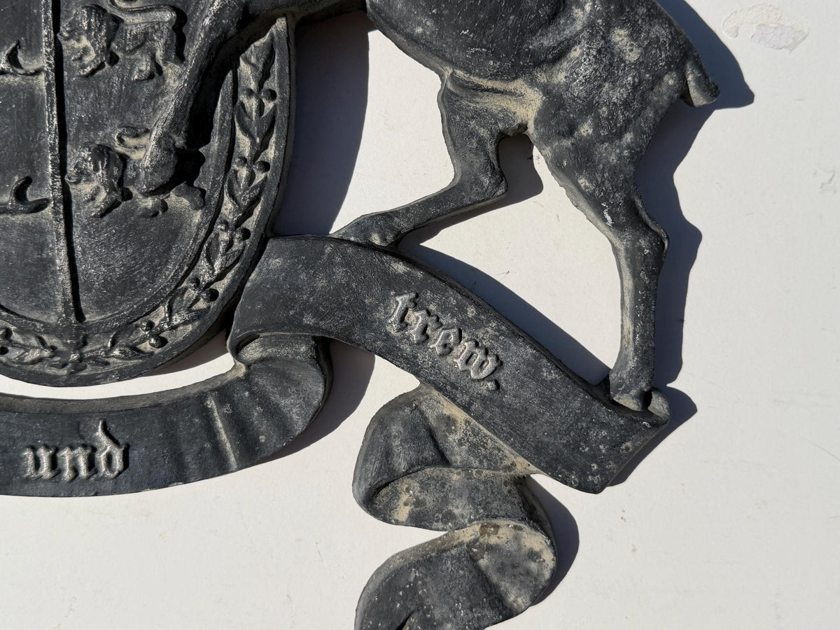 Cast Iron Royal Coat of Arms, Architectural Detail,  Württemberg Coat of Arms Cast Metal Wall Plaque, Germany - grohmann kunstguss gallery