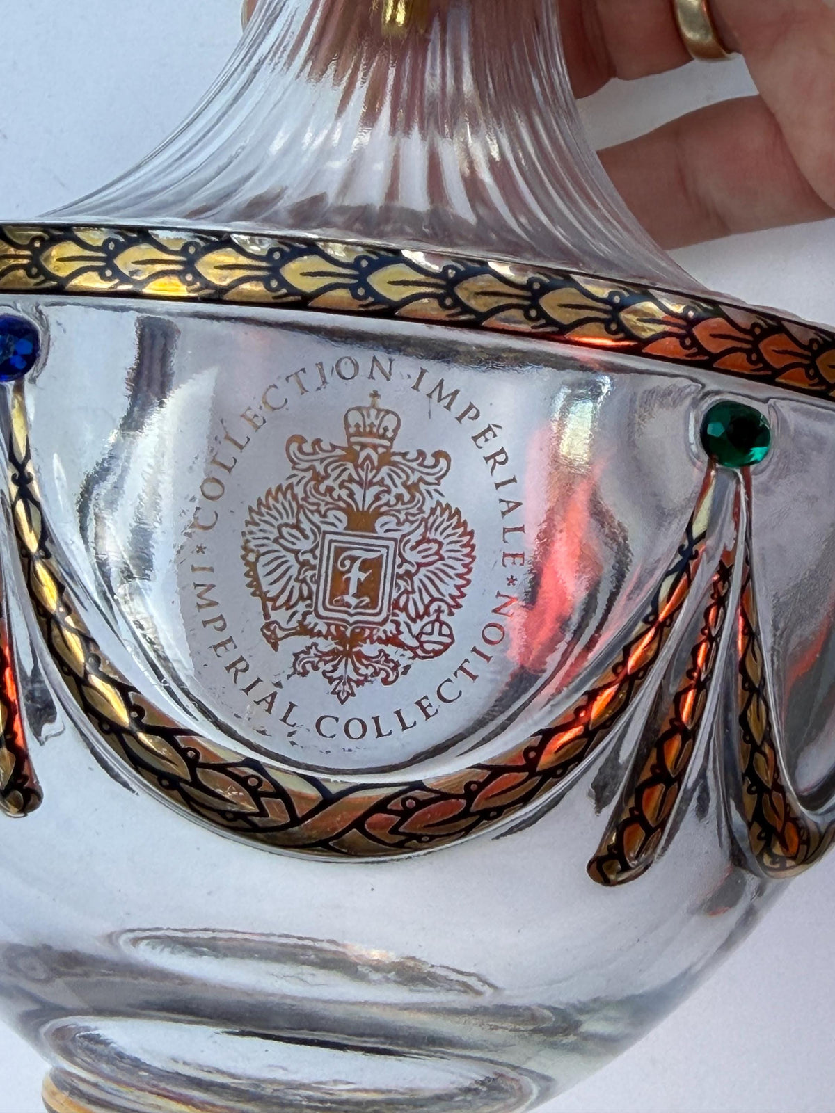 Imperial Faberge Collection Grande Champagne Cognac Decanter with POLS  Lilly  POTTEN Stopper