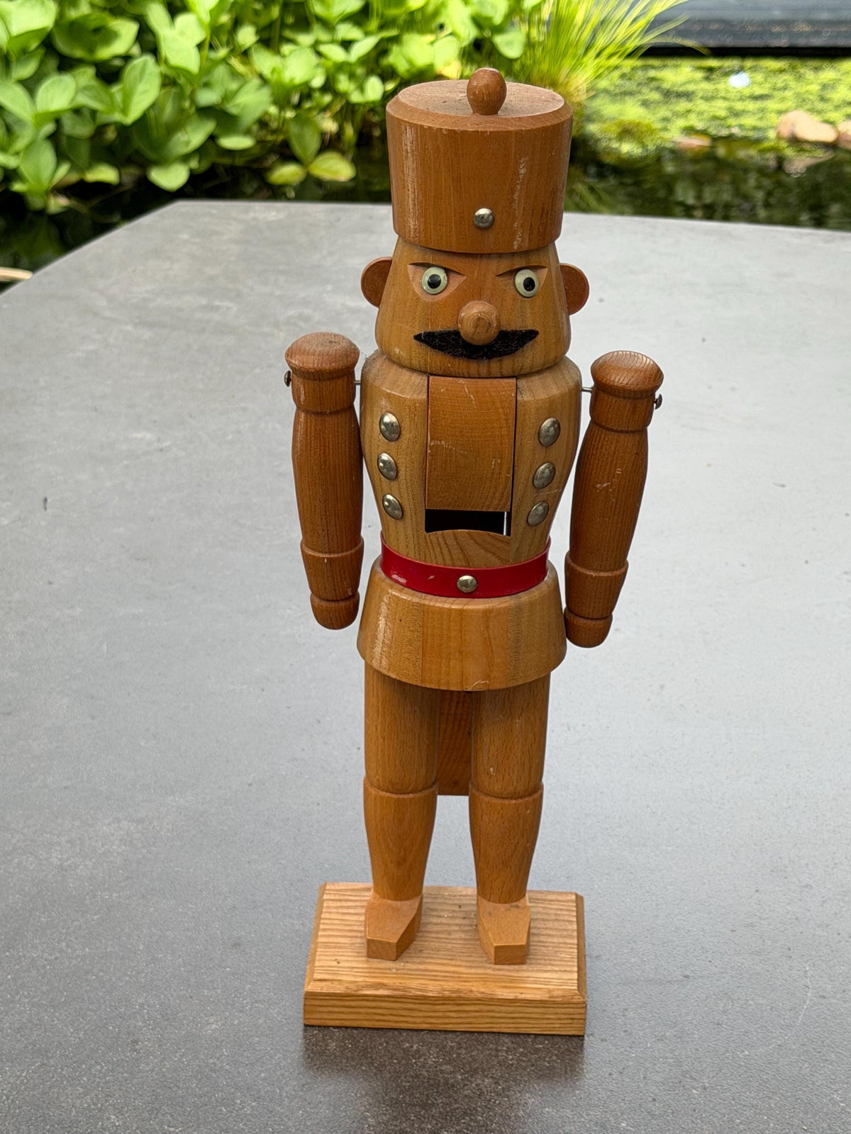 Antique Erzgebirge Wood Nutcracker, Hand-Painted Christmas Decor (37 cm, 1920s)