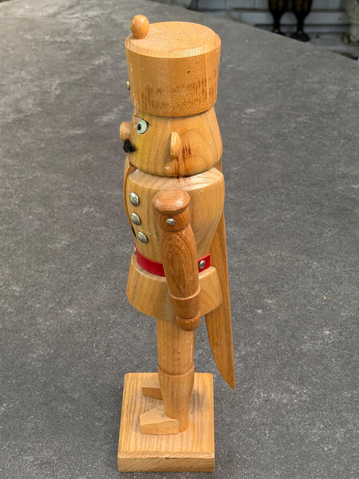 Antique Erzgebirge Wood Nutcracker, Hand-Painted Christmas Decor (37 cm, 1920s)
