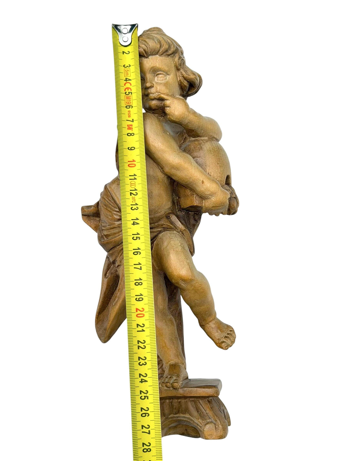 19 th bavarian Putto figure antique lovely handcarved wood angel
