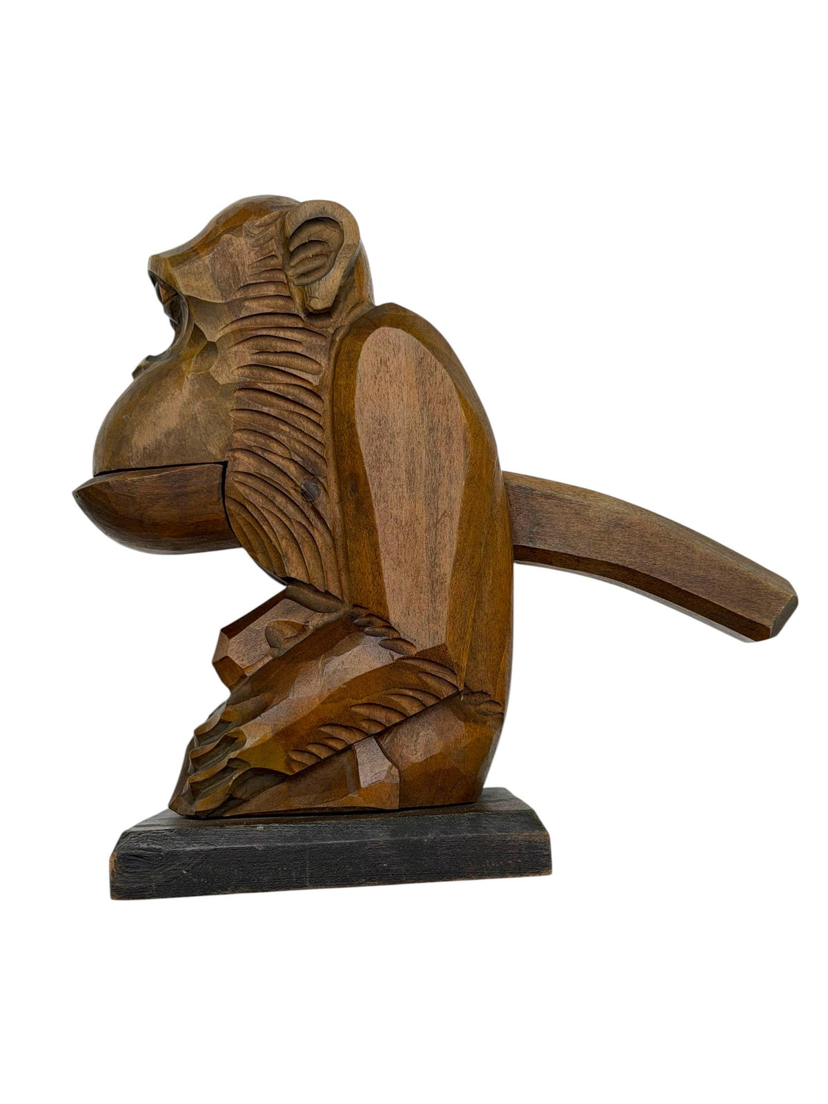 Art deco cubist nutcracker monkey wood glass eyes 1920 antique cubism ape