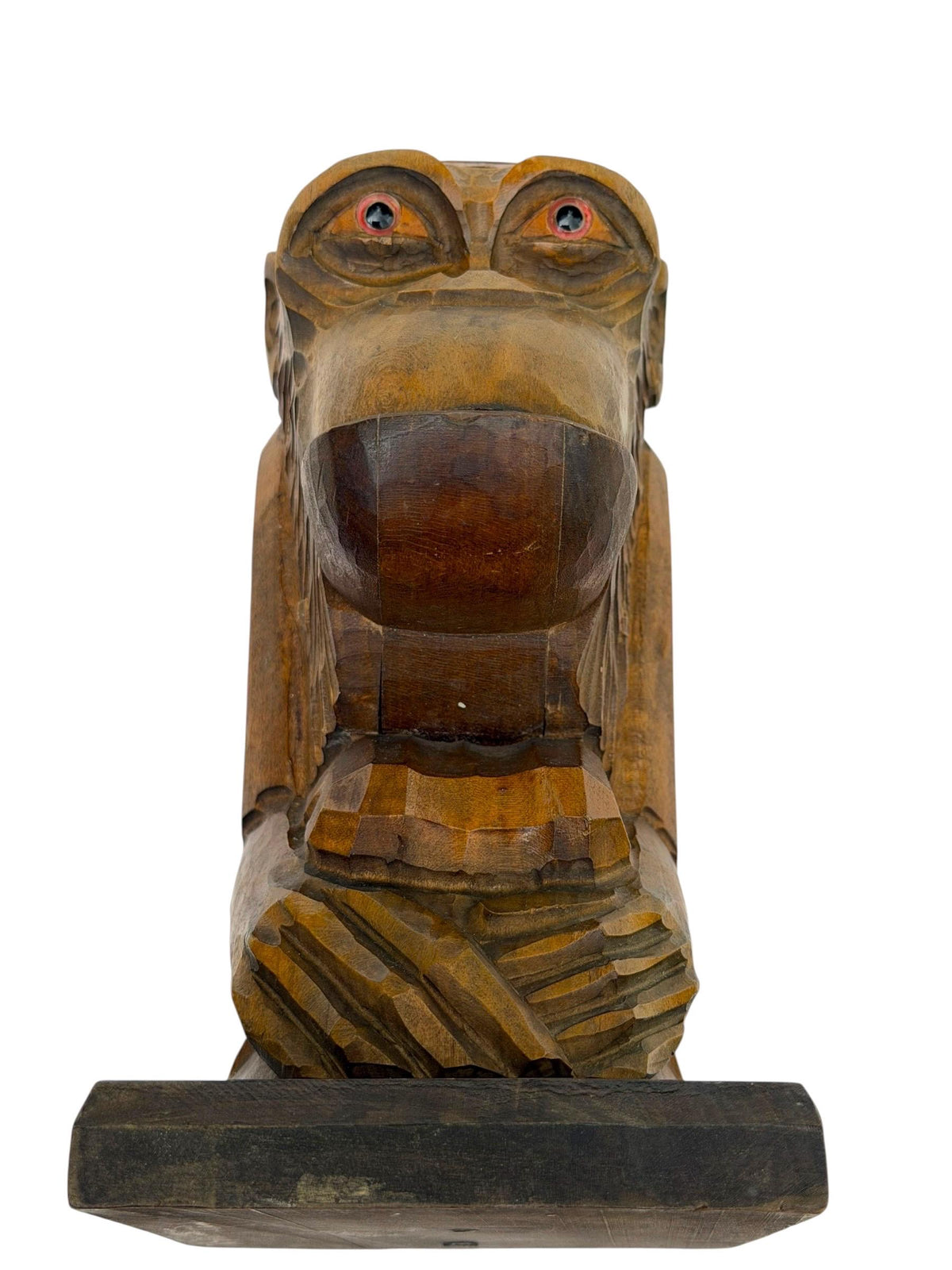 Art deco cubist nutcracker monkey wood glass eyes 1920 antique cubism ape