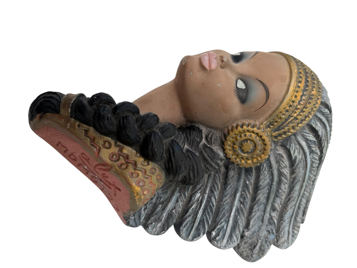 Mid-Century Alex MDGM Native American Woman Wall Bust – Tretchikoff  c.1960 wall ornament