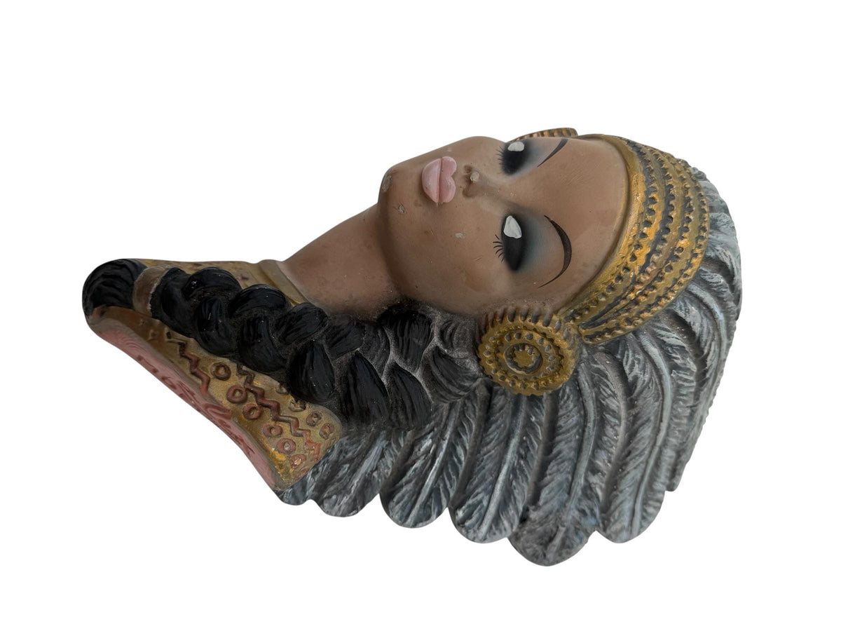 Mid-Century Alex MDGM Native American Woman Wall Bust – Tretchikoff  c.1960 wall ornament