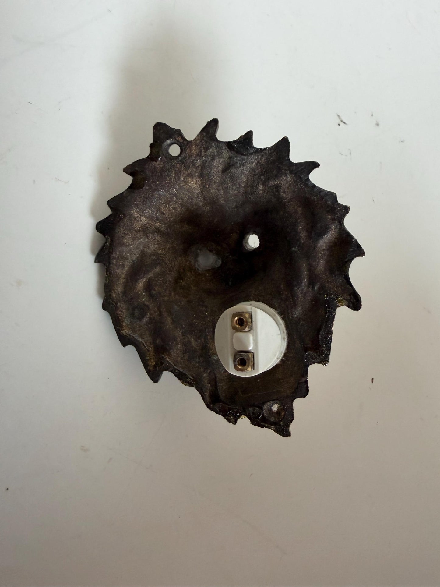 Antique door Bell, Bronze Push Button. Lionhead brass frontdoor doorbell