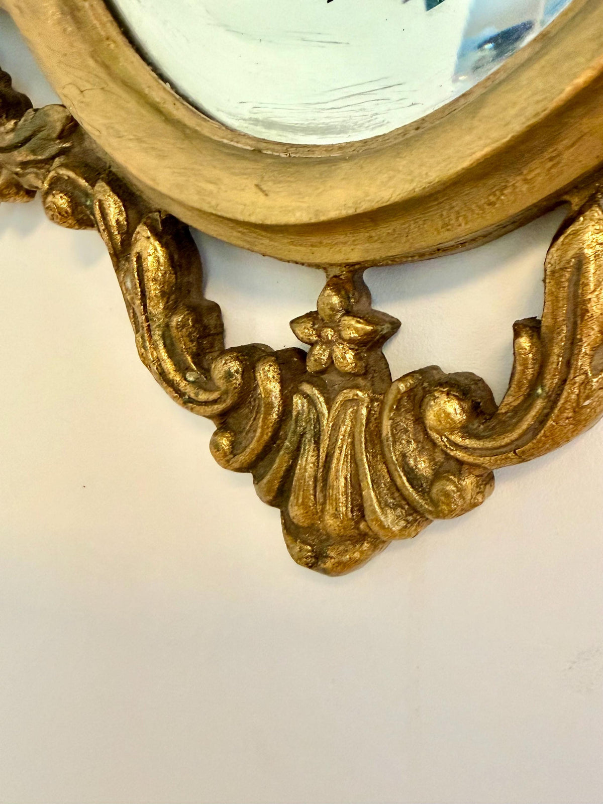 XL Art Nouveau period  Gold Gilt Antique Mirror, ca 1900-1920 furniture 74 cm