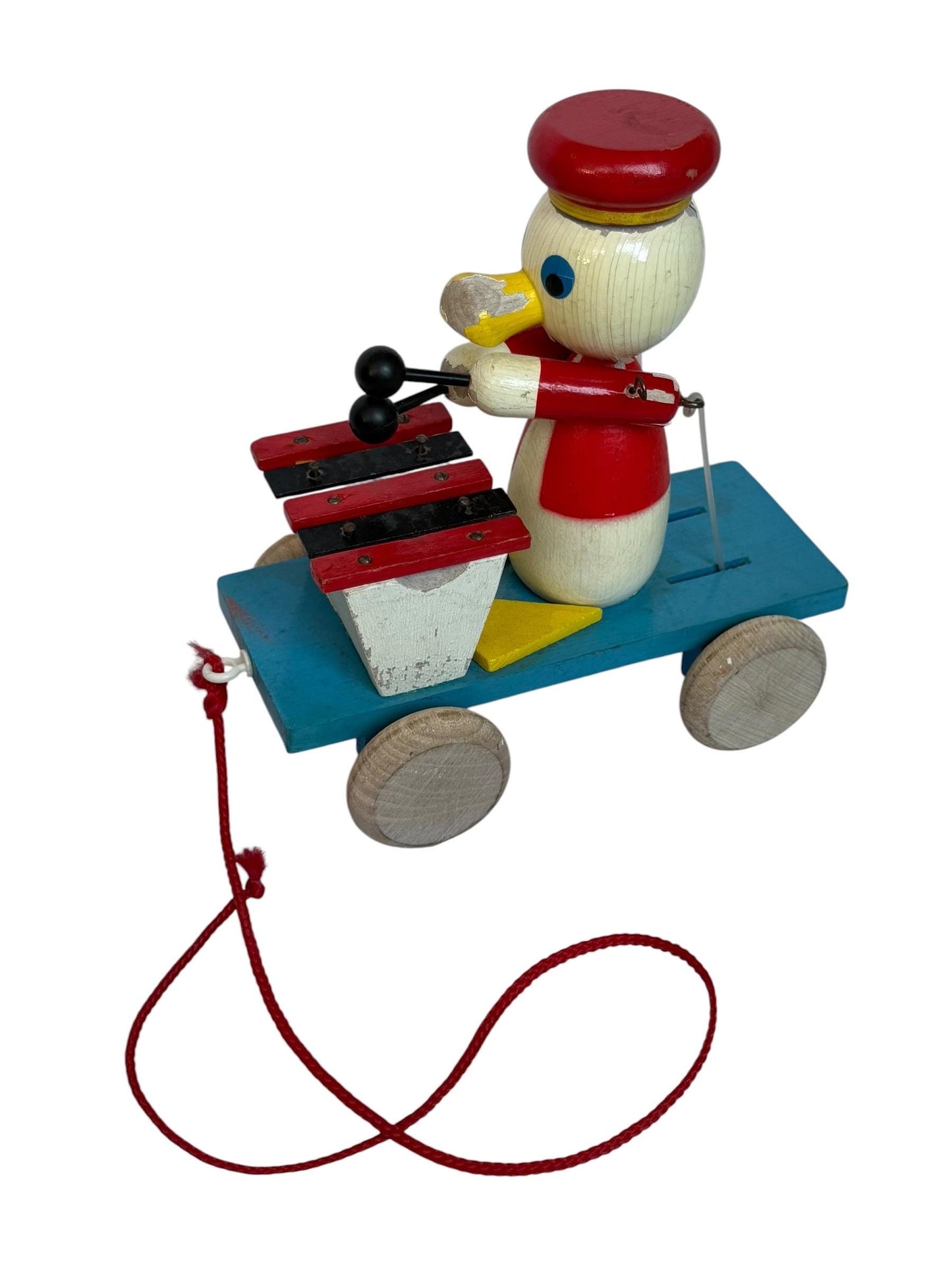 Vintage MIVA Vacov Wooden Xylophone Duck Pull Toy – Czechoslovakia 1960s