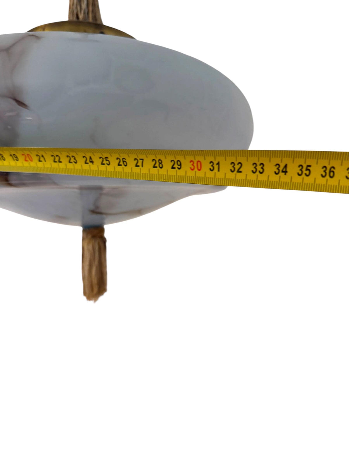 Art deco pastel baby blue charleston ceiling Lamp with Opaline Glass, , c. 1920s  Ceiling lamp hanging , rod