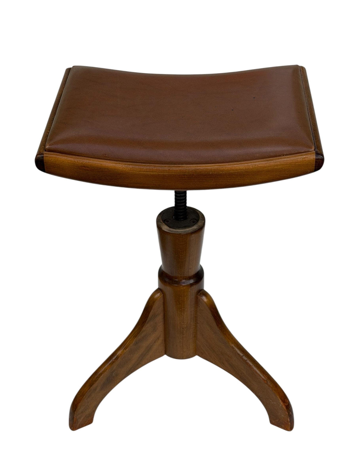 Adjustable Piano Stool, Vintage Wooden Music Stool, midcentury, 1960s kruk