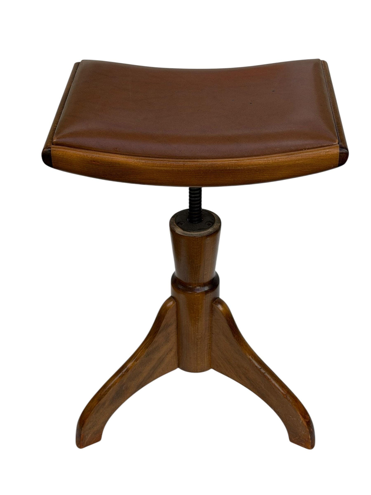 Adjustable Piano Stool, Vintage Wooden Music Stool, midcentury, 1960s kruk