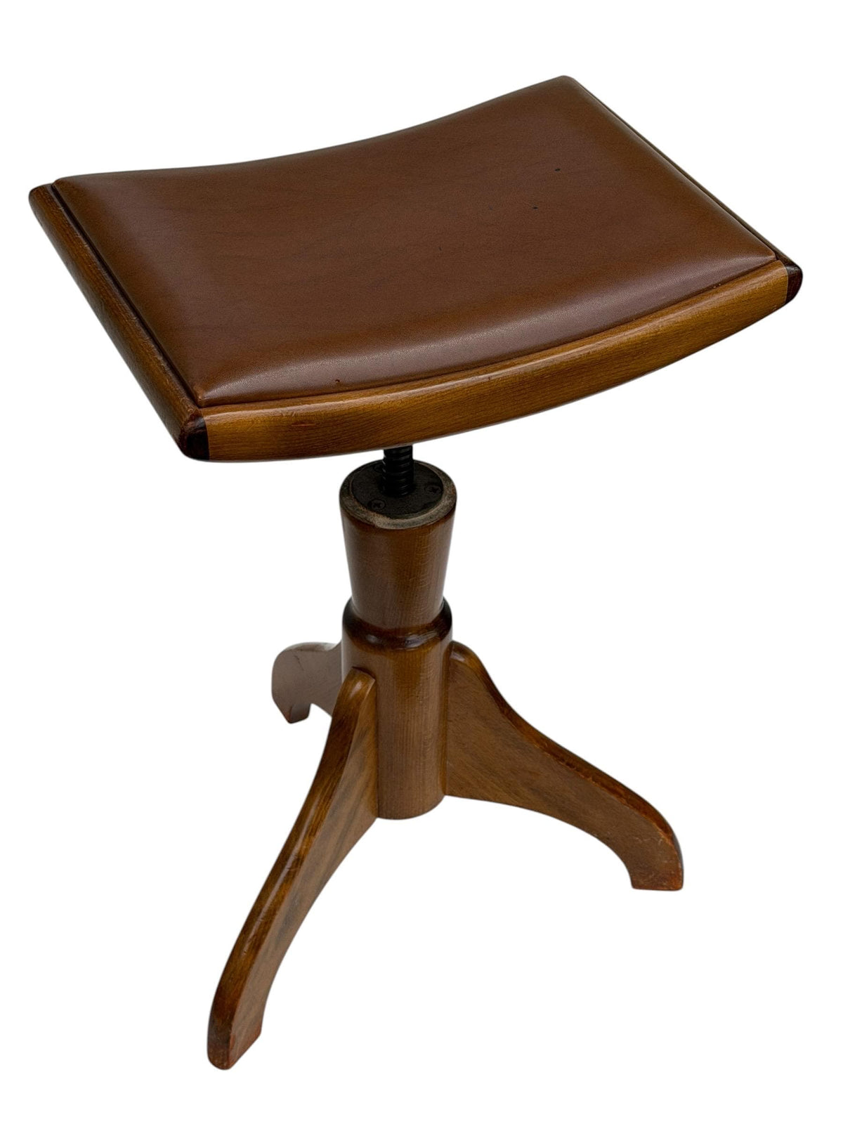 Adjustable Piano Stool, Vintage Wooden Music Stool, midcentury, 1960s kruk