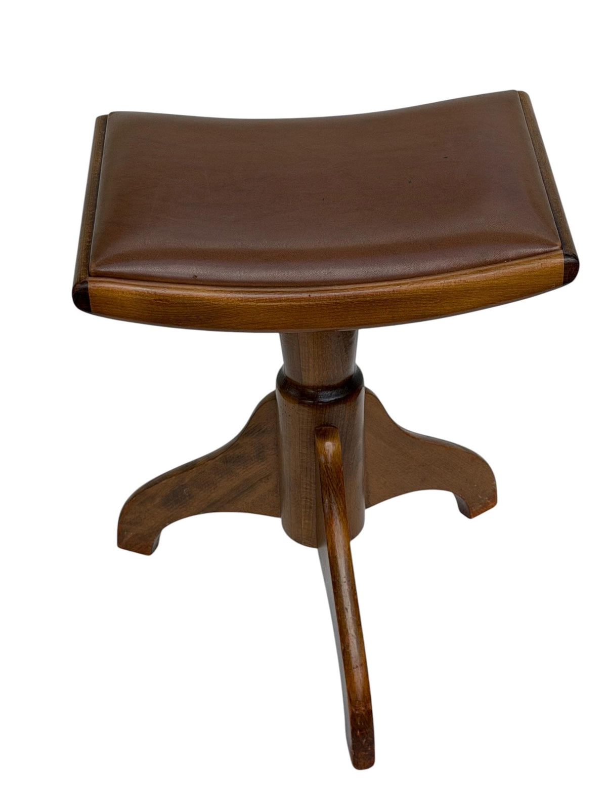 Adjustable Piano Stool, Vintage Wooden Music Stool, midcentury, 1960s kruk