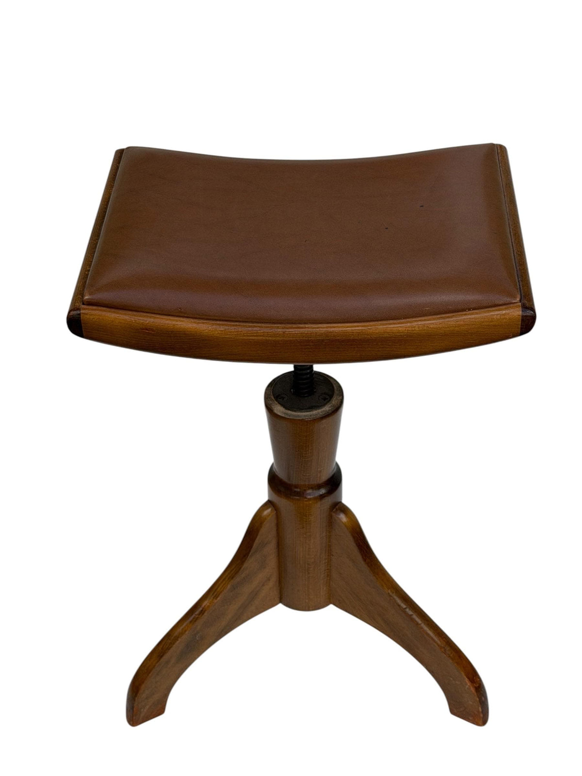 Adjustable Piano Stool, Vintage Wooden Music Stool, midcentury, 1960s kruk