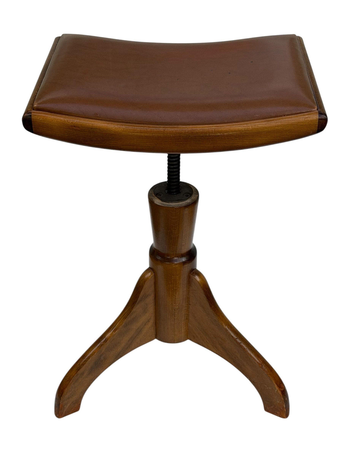 Adjustable Piano Stool, Vintage Wooden Music Stool, midcentury, 1960s kruk