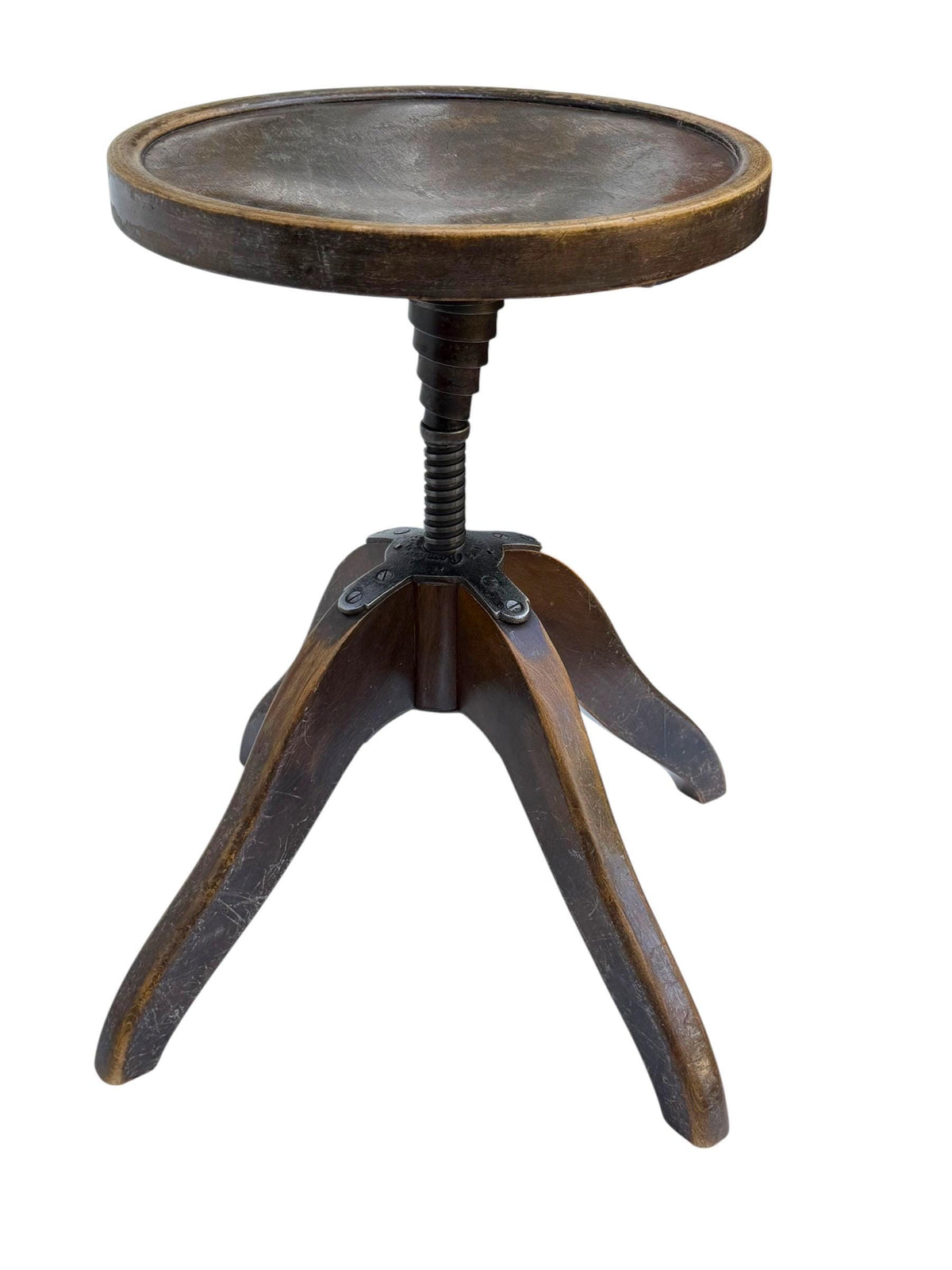 Adjustable Art Deco Atelier Stool by Stoelcker, Germany, 1930s designer  gallery kruk bombenstabil pufferdreh art deco trapeze chair
