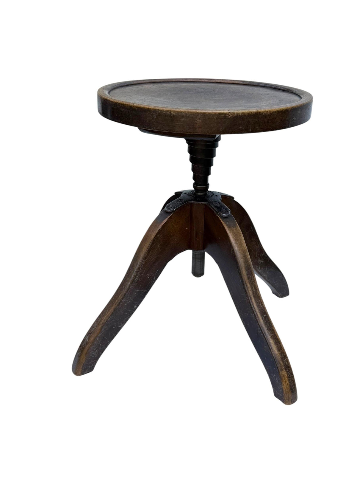 Adjustable Art Deco Atelier Stool by Stoelcker, Germany, 1930s designer  gallery kruk bombenstabil pufferdreh art deco trapeze chair