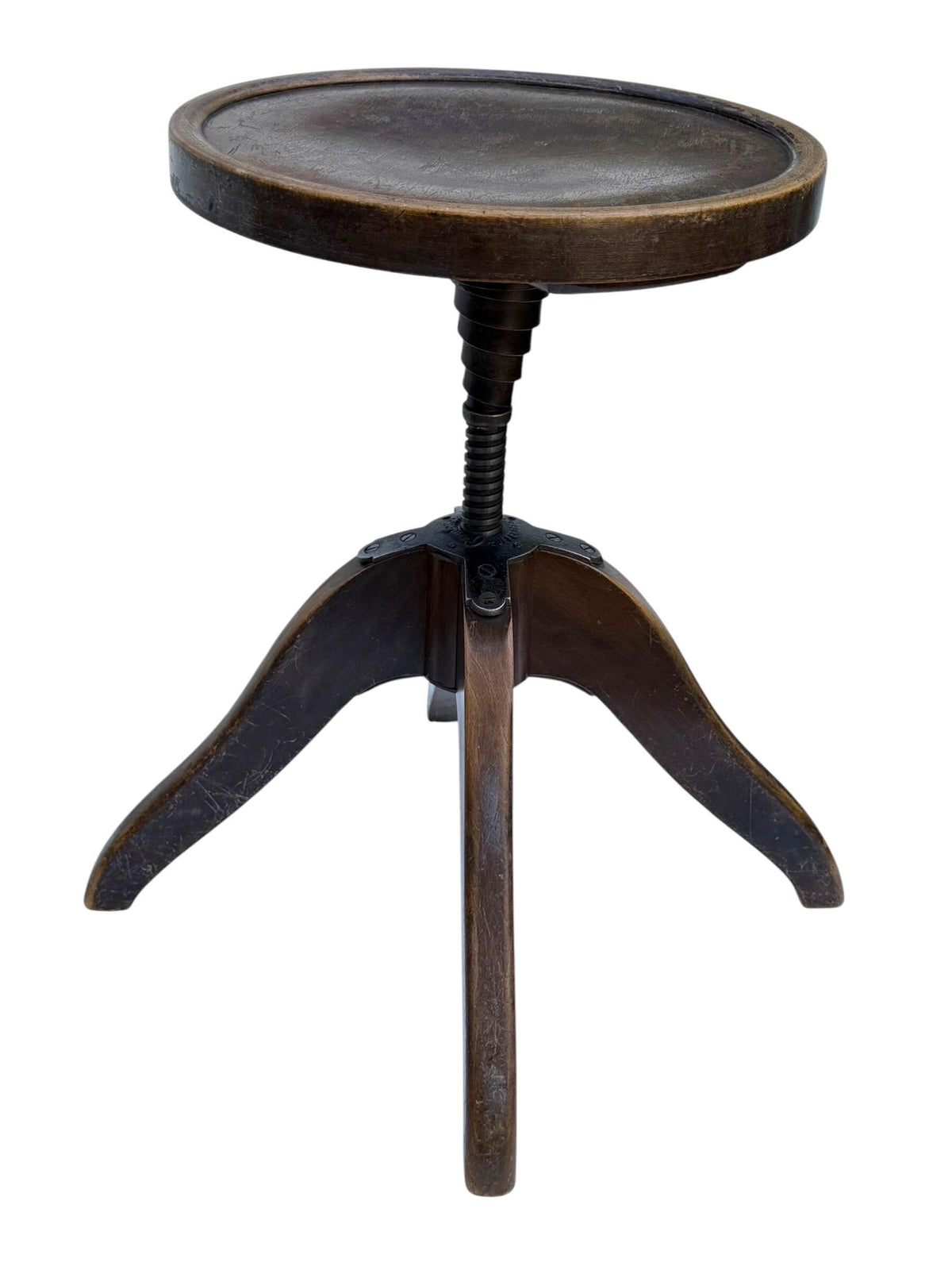 Adjustable Art Deco Atelier Stool by Stoelcker, Germany, 1930s designer  gallery kruk bombenstabil pufferdreh art deco trapeze chair