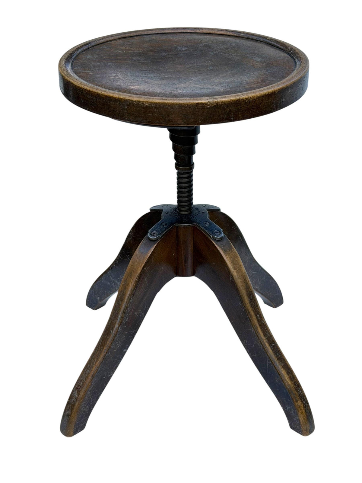 Adjustable Art Deco Atelier Stool by Stoelcker, Germany, 1930s designer  gallery kruk bombenstabil pufferdreh art deco trapeze chair
