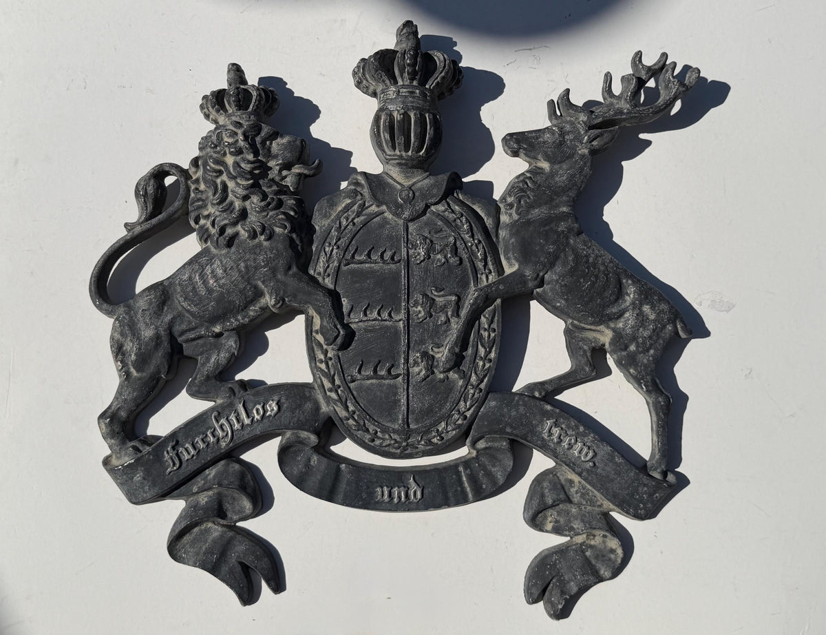 Cast Iron Royal Coat of Arms, Architectural Detail,  Württemberg Coat of Arms Cast Metal Wall Plaque, Germany - grohmann kunstguss gallery