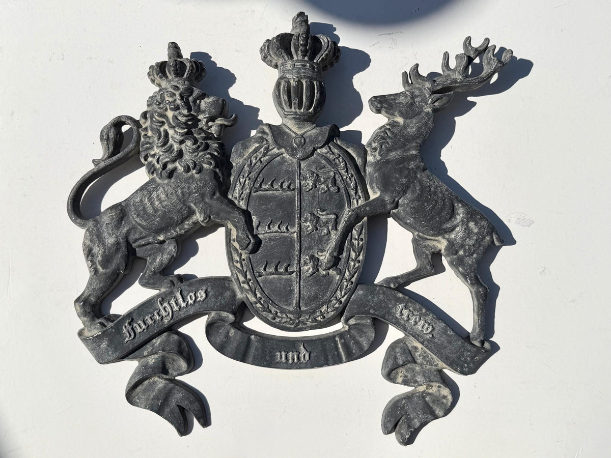 Cast Iron Royal Coat of Arms, Architectural Detail,  Württemberg Coat of Arms Cast Metal Wall Plaque, Germany - grohmann kunstguss gallery