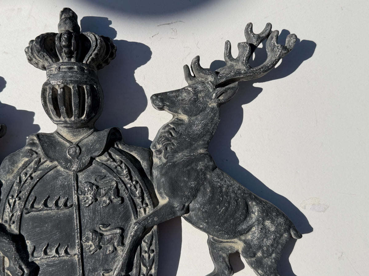 Cast Iron Royal Coat of Arms, Architectural Detail,  Württemberg Coat of Arms Cast Metal Wall Plaque, Germany - grohmann kunstguss gallery