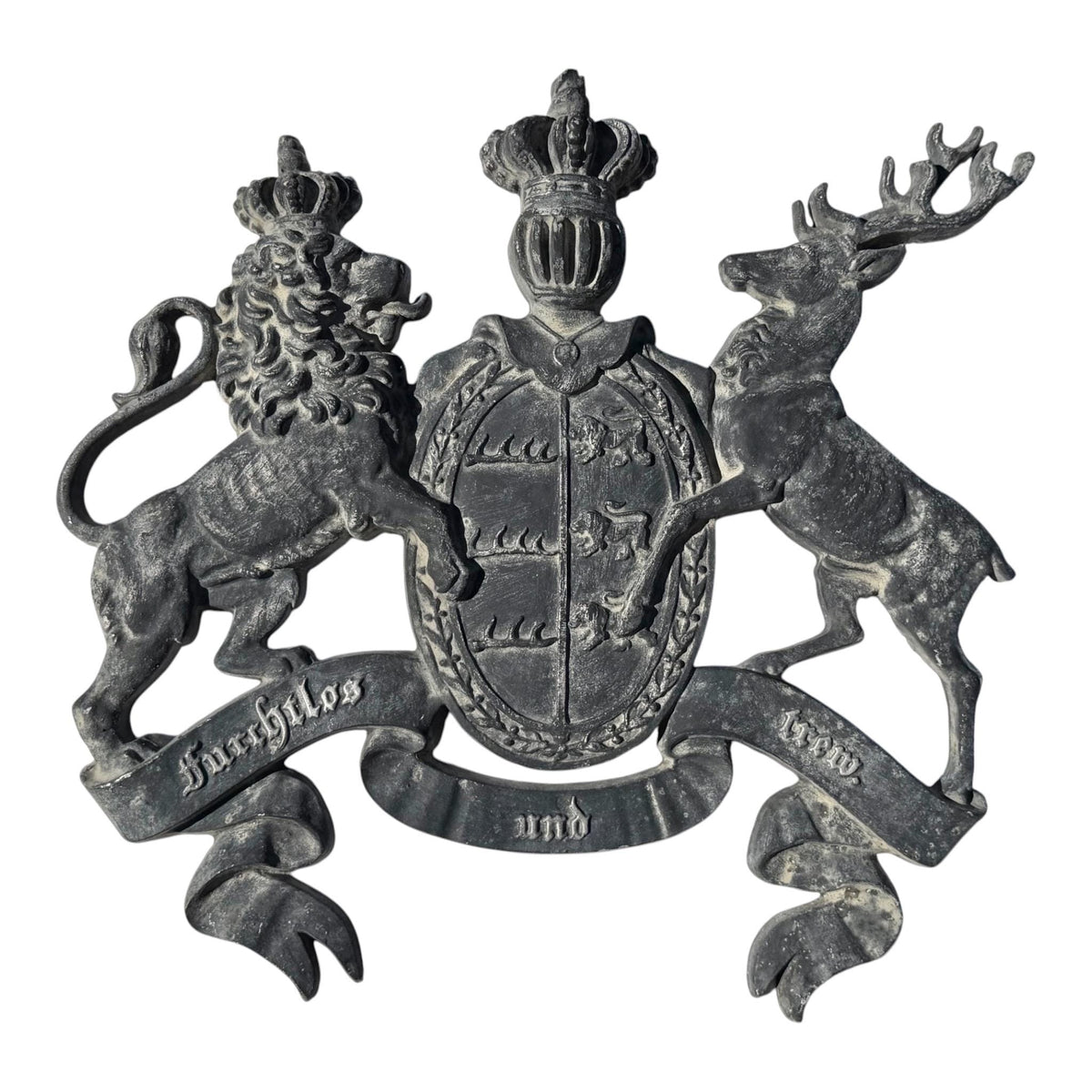 Cast Iron Royal Coat of Arms, Architectural Detail,  Württemberg Coat of Arms Cast Metal Wall Plaque, Germany - grohmann kunstguss gallery