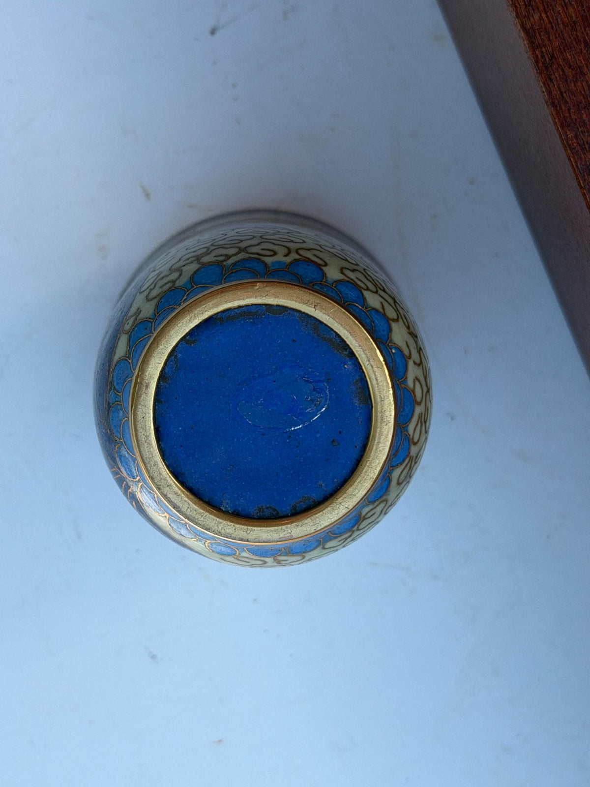 Set of 12 Vintage Cloisonné Enamel Cups in Wooden Display Cabinet chinese tea ritual