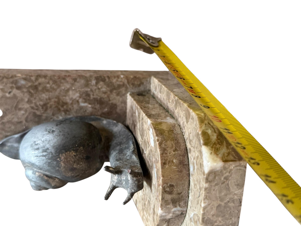 Art Deco Bronze snail Bookends, Marble, Ribeauville, France ca 1920 - 1920